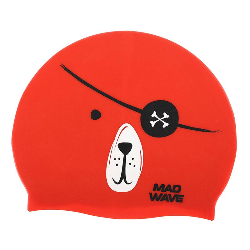 Шапочка для плавания Mad Wave юниорская Junior Pirate M057312 Красный (60444264)