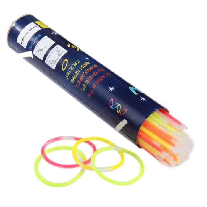 Неонові палички-браслети Glow Stick 100 шт. KAR277 Різнокольоровий (38415945)