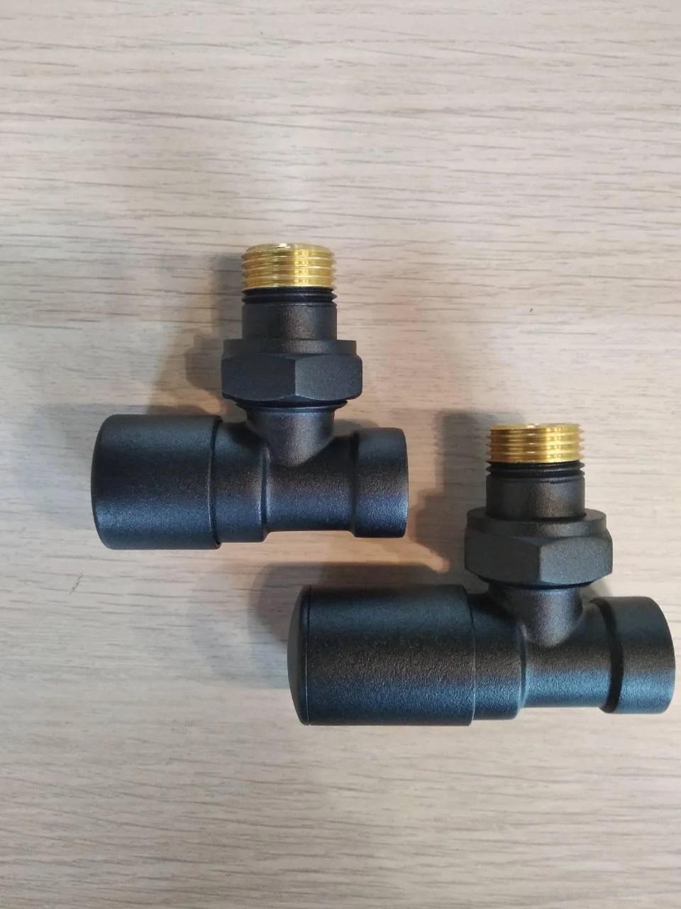 Комплект радиаторных кранов Rastas угловые Черный (RR-ARV03B) - фото 2