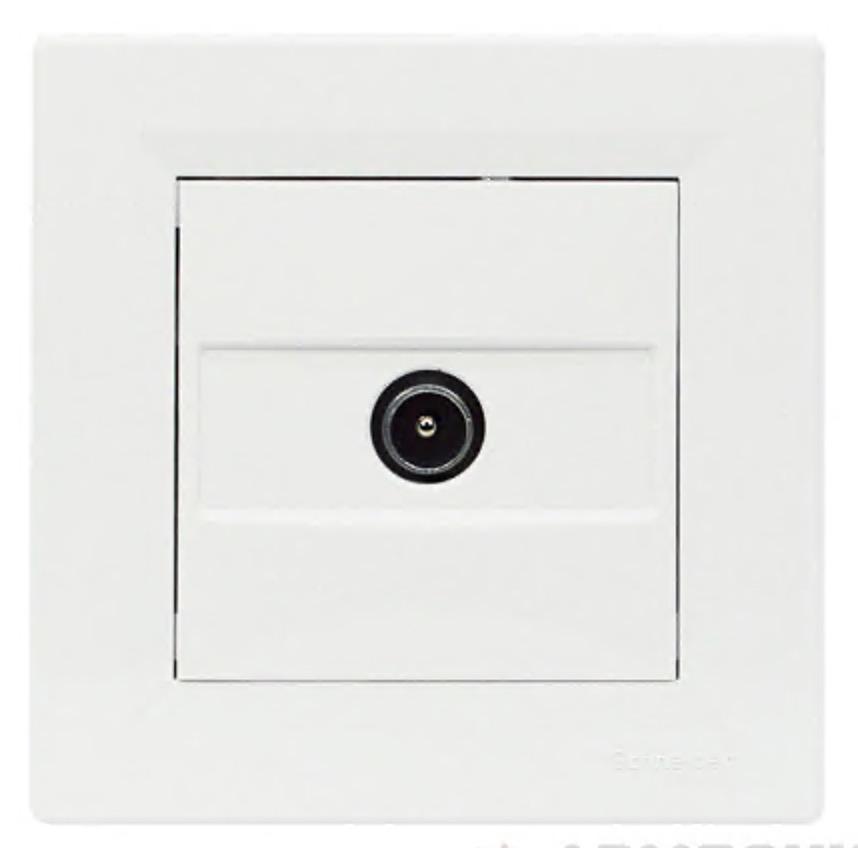 Розетка прохідна телевізійна Schneider Asfora 8дБ Білий Розетка прохідна телевізійна Schneider Asfora 8дБ Білий