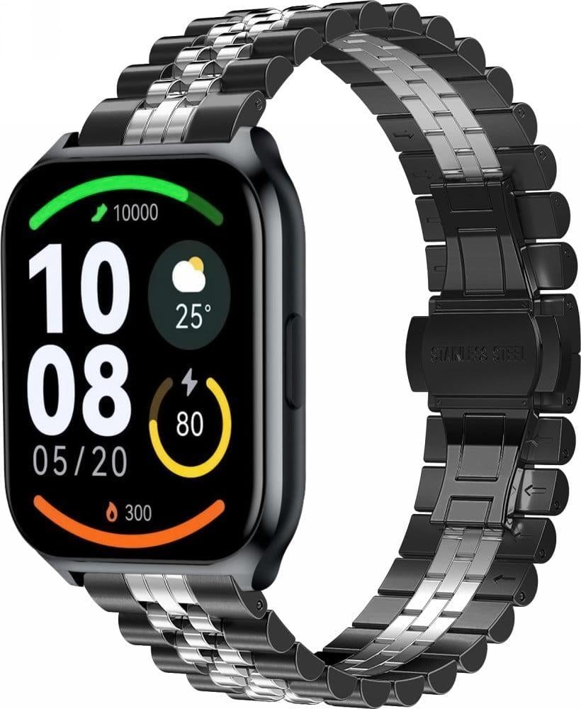 Браслет металевий Stech Line для Haylou Watch 2 Pro LS02 Pro Black Silver (40804-03) Браслет металевий Stech Line для Haylou Watch 2 Pro LS02 Pro Black Silver (40804-03)