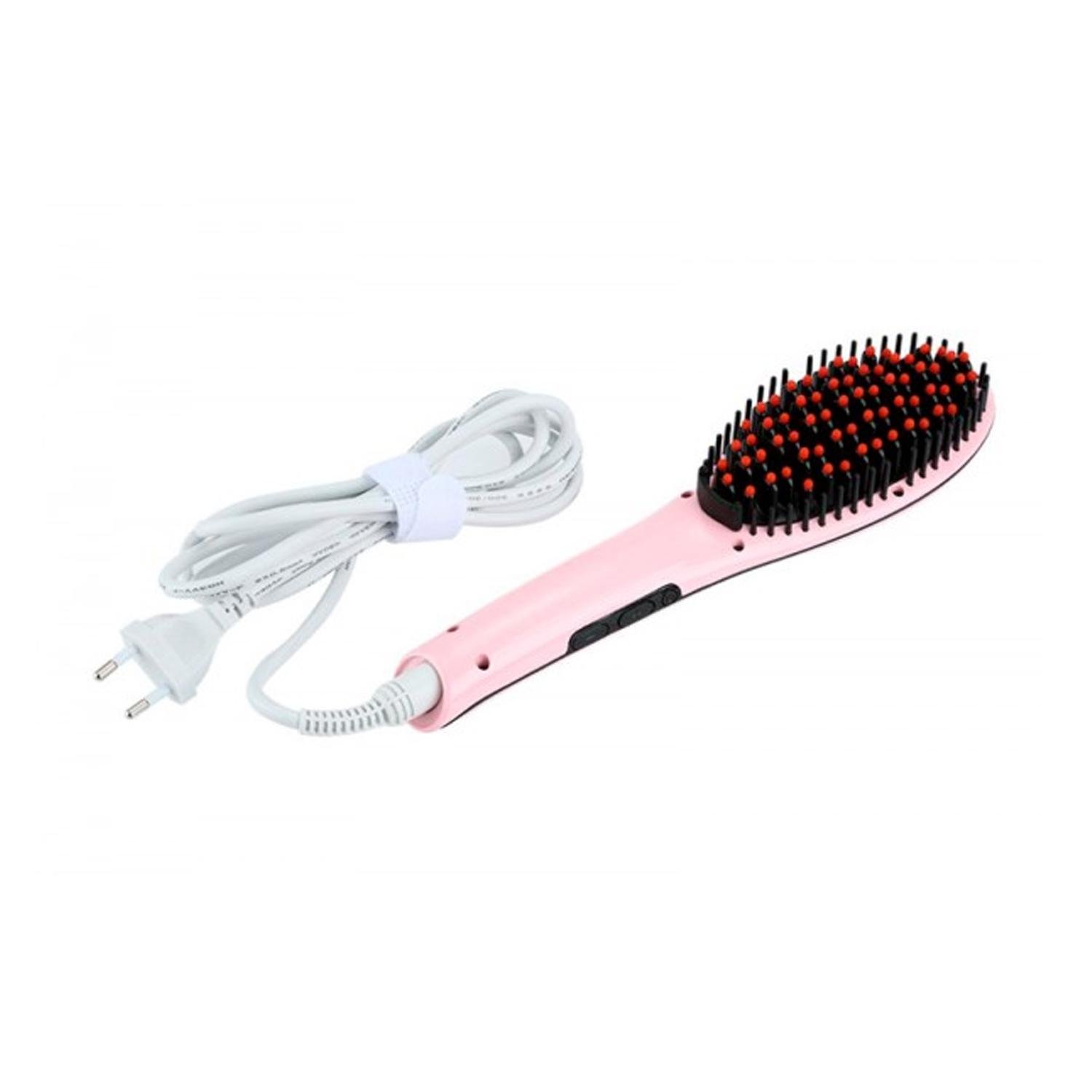 Гребінець-випрямляч електричний Fast Hair Straightener HQT-906 Professional Pink (1263)