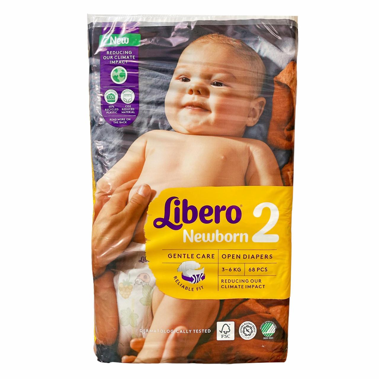 Підгузки дитячі Libero Newborn 2 3-6 кг 68 шт. (26755654)