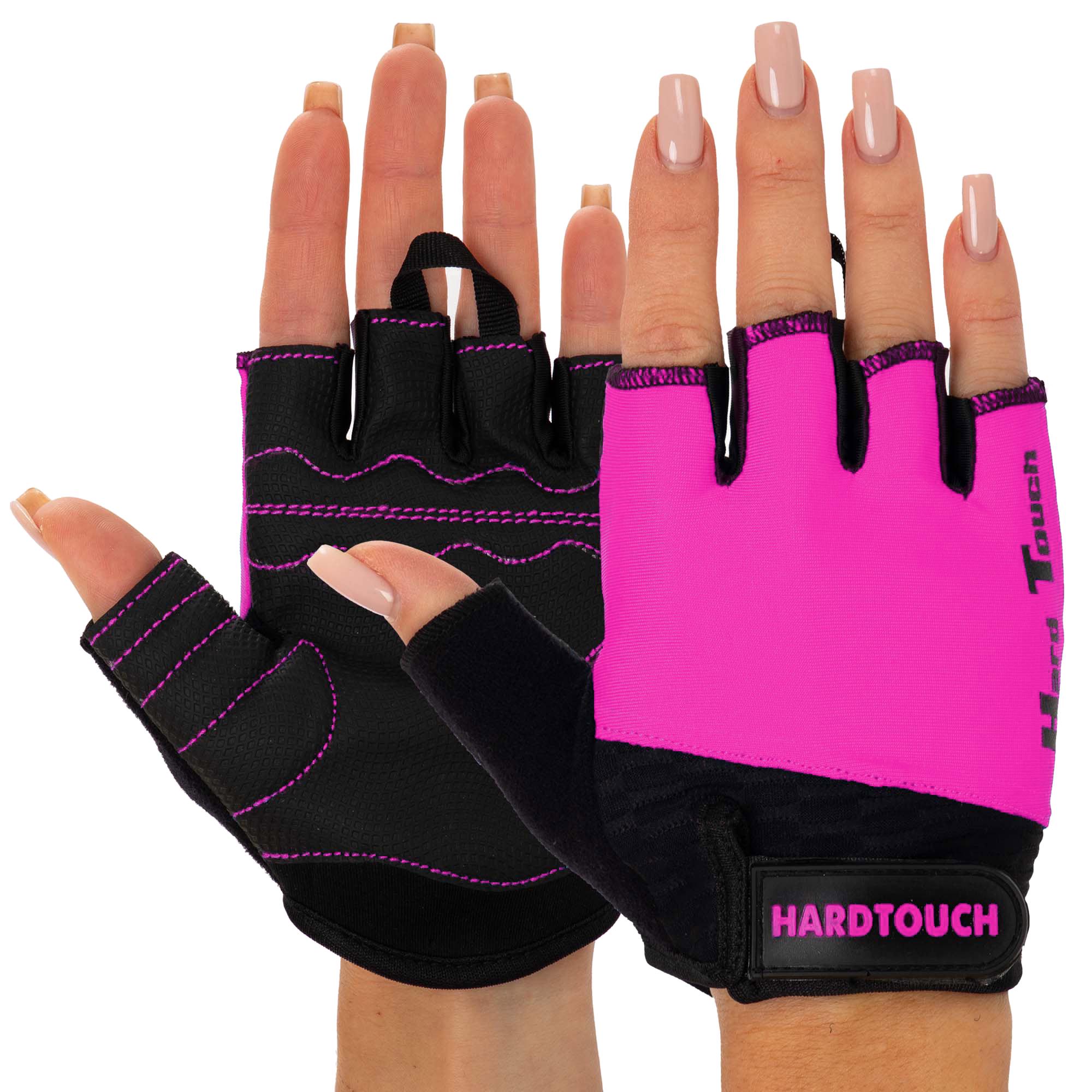 Перчатки для спорта Hard Touch BC-4666 PVC PL открытые пальцы M Розовый (BC-4666_Розовый_M)