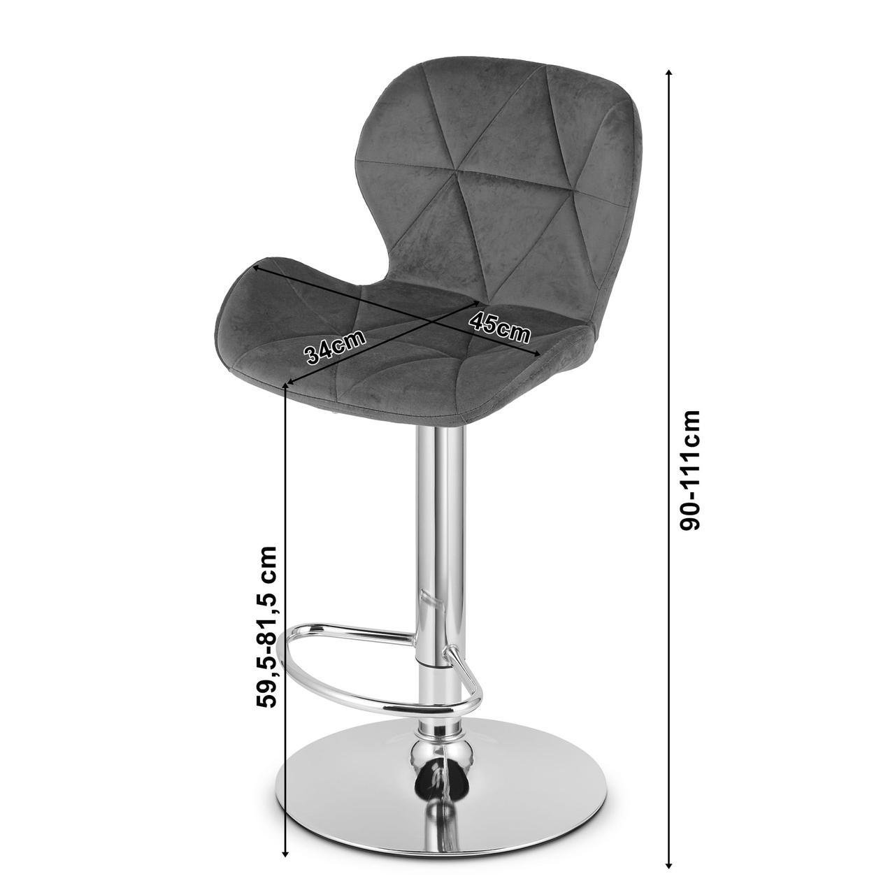 Барний стілець Leobert WEST велюр Grey/Black (LEOBERT WEST Grey) - фото 5 Барний стілець Leobert WEST велюр Grey/Black (LEOBERT WEST Grey) - фото 5