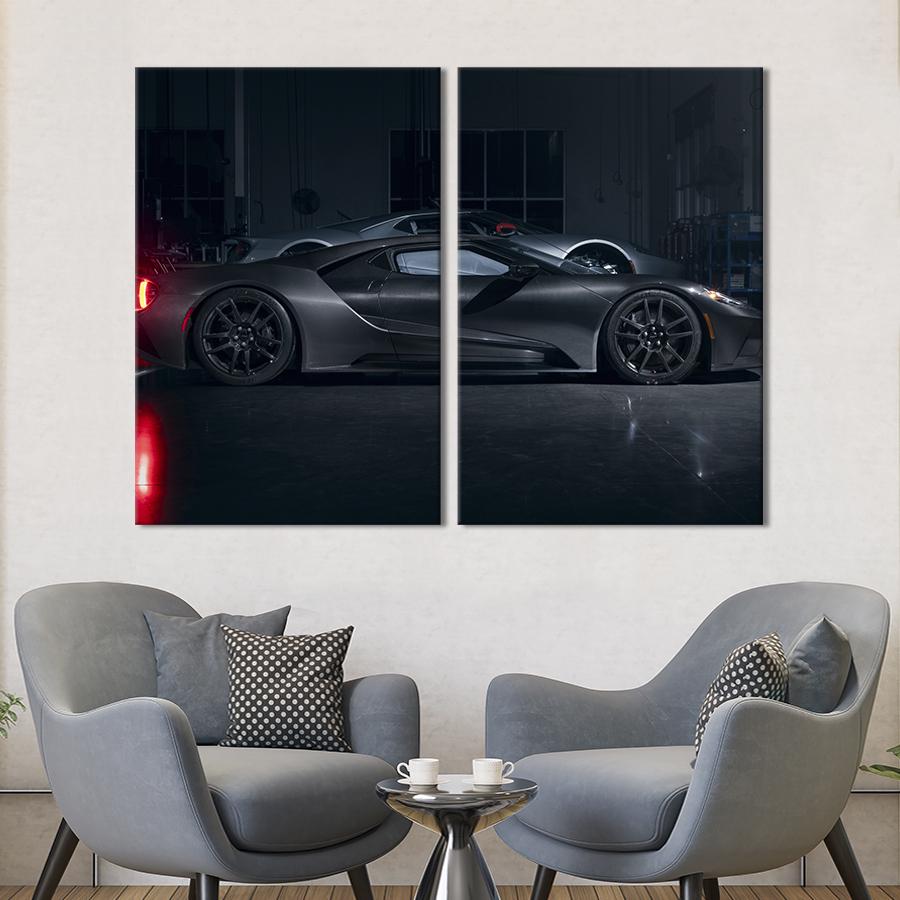 Картина на холсте Шикарный автомобиль Ford GT Liquid Carbon 165x122 см (1258-2)