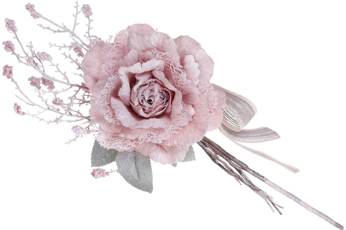 Декоративный искусственный цветок Bonadi Роза 37 см Розовый (832-244)