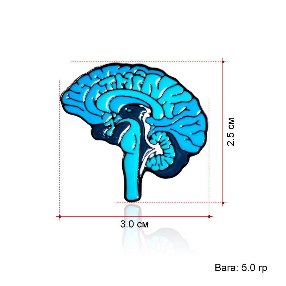 Брошь-значок Broche Мозг BRGV111589 Голубой - фото 2