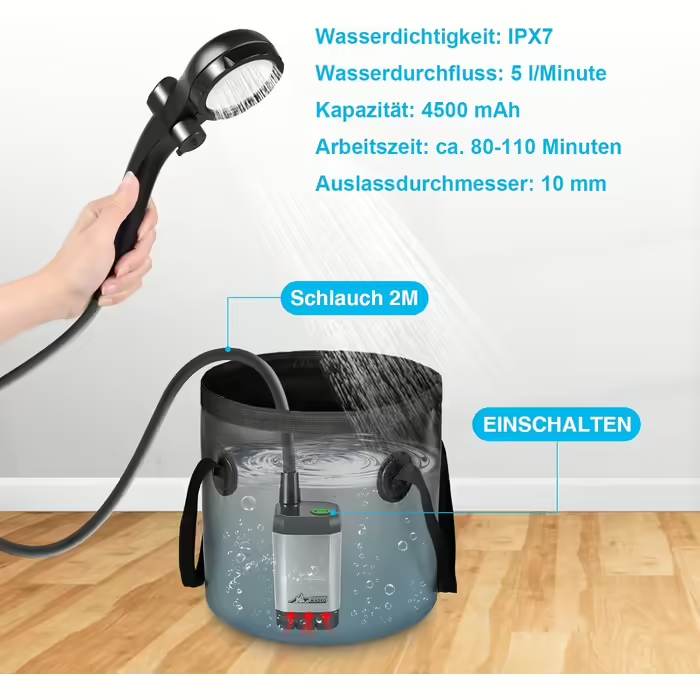 Душ кемпинговый с насосом и дисплеем температуры (MA423) - фото 4 Душ кемпинговый с насосом и дисплеем температуры (MA423) - фото 4