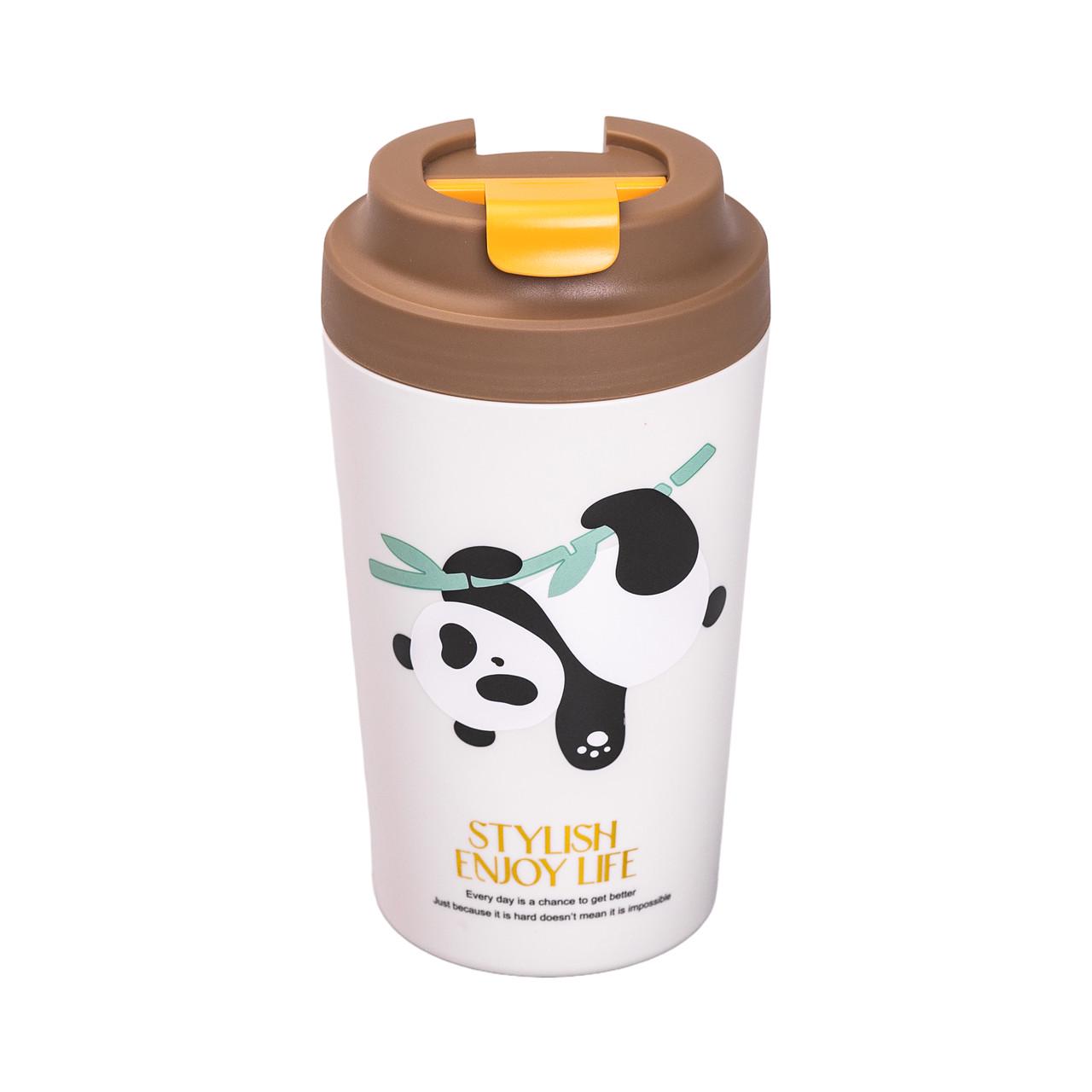 Термокухоль Panda з керамічною колбою 380 мл Коричневий (5455) - фото 7 Термокухоль Panda з керамічною колбою 380 мл Коричневий (5455) - фото 7