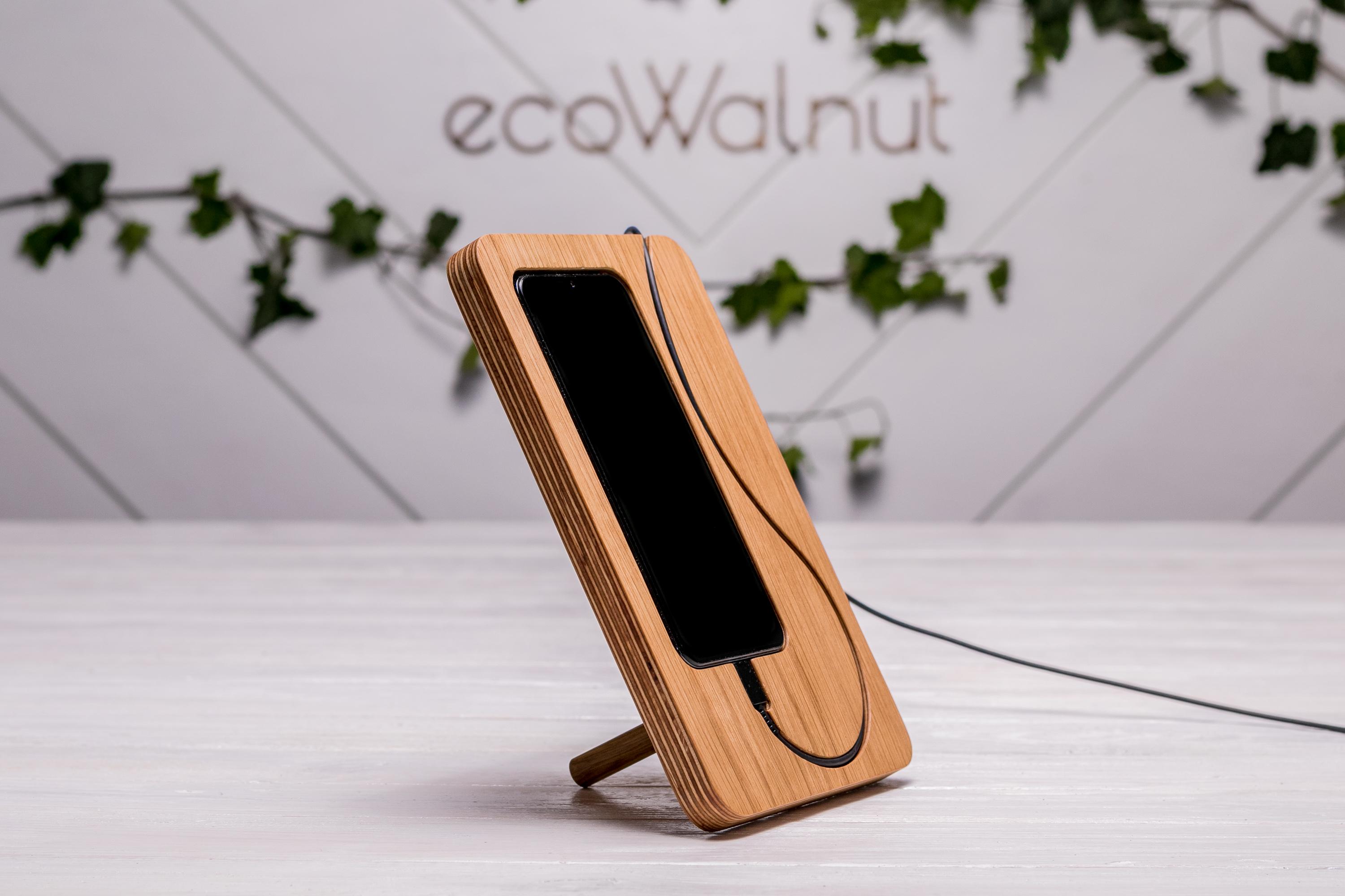 Подставка EcoWalnut для смартфона телефона зарядного устройства с логотипом (AW-4) - фото 6