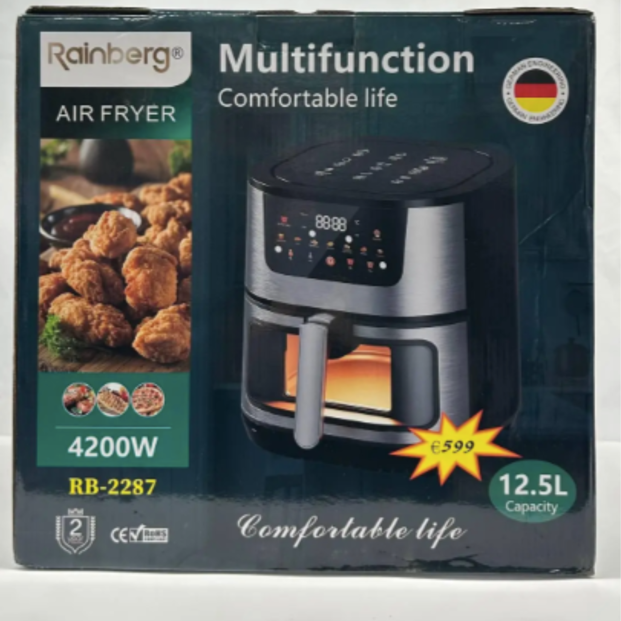 Аерофритюрниця Rainberg RB-2287 12,5 л 4200 Вт (24103900) - фото 3 Аерофритюрниця Rainberg RB-2287 12,5 л 4200 Вт (24103900) - фото 3