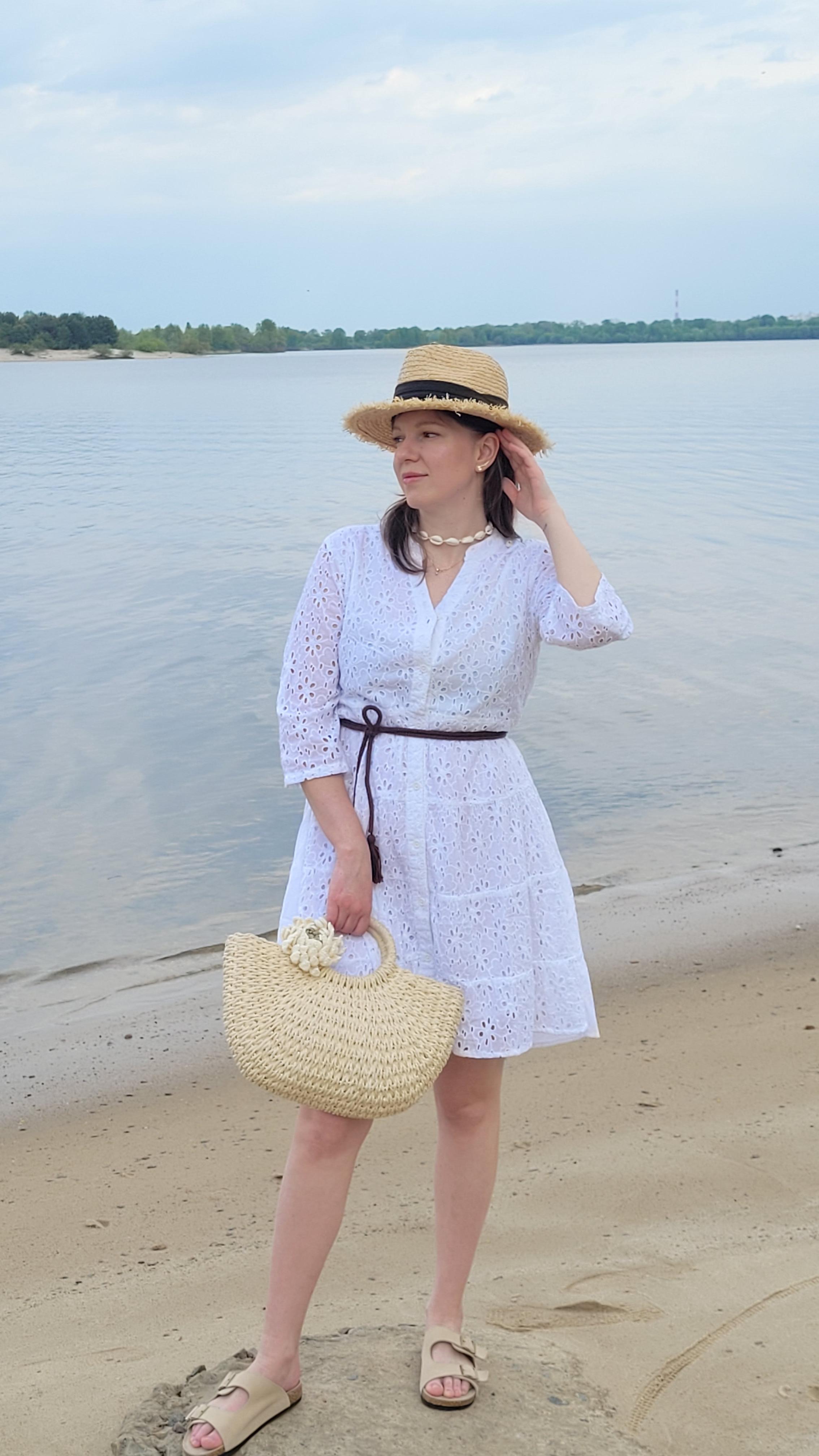 Платье женское летнее с прошвой на пуговицах XL Белый - фото 5 Платье женское летнее с прошвой на пуговицах XL Белый - фото 5