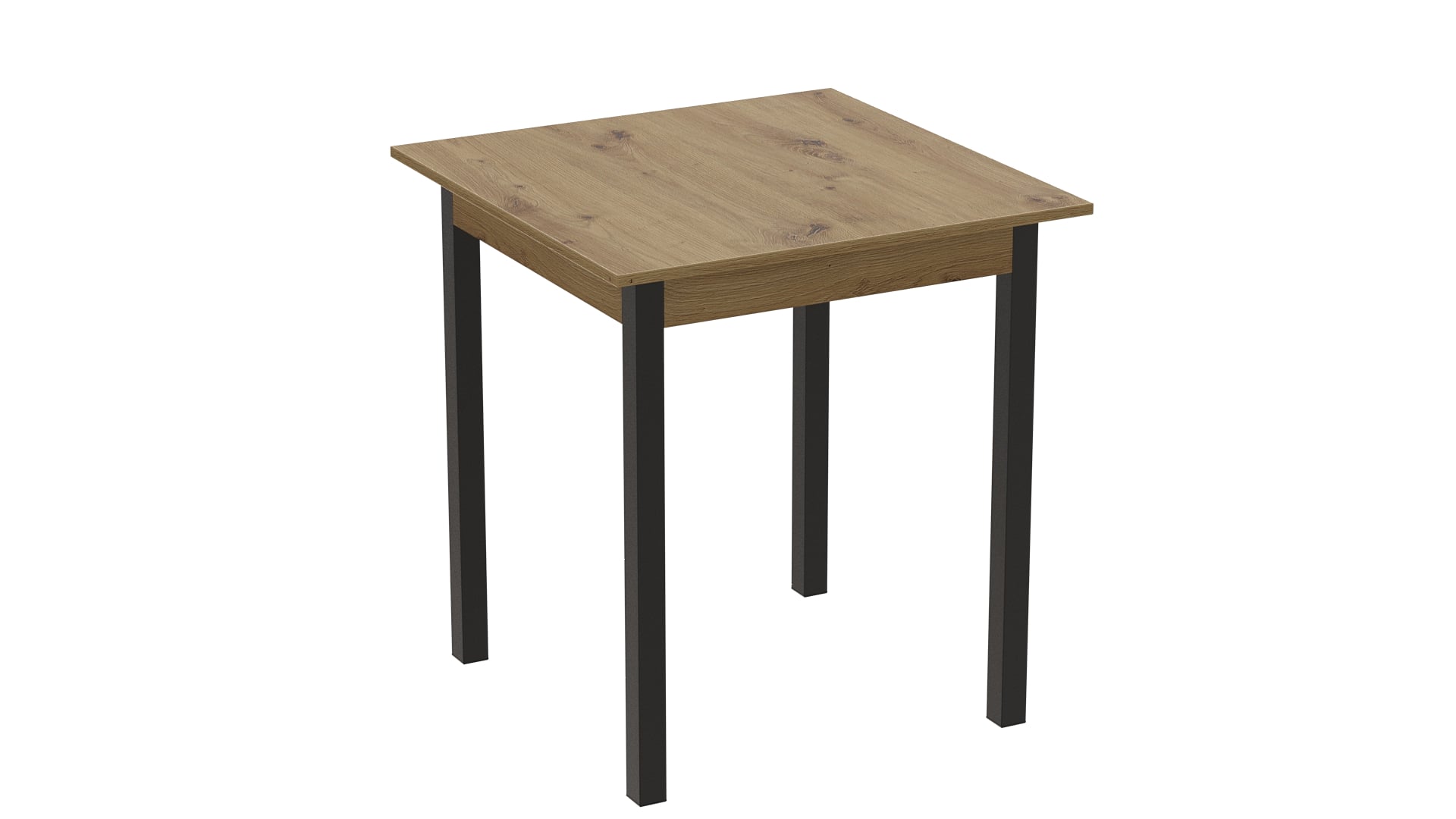Стіл кухонний Ferrum-decor Агата ДСП 16 мм 75x80x80 см Чорний/Дуб Артізан (AGA0020)