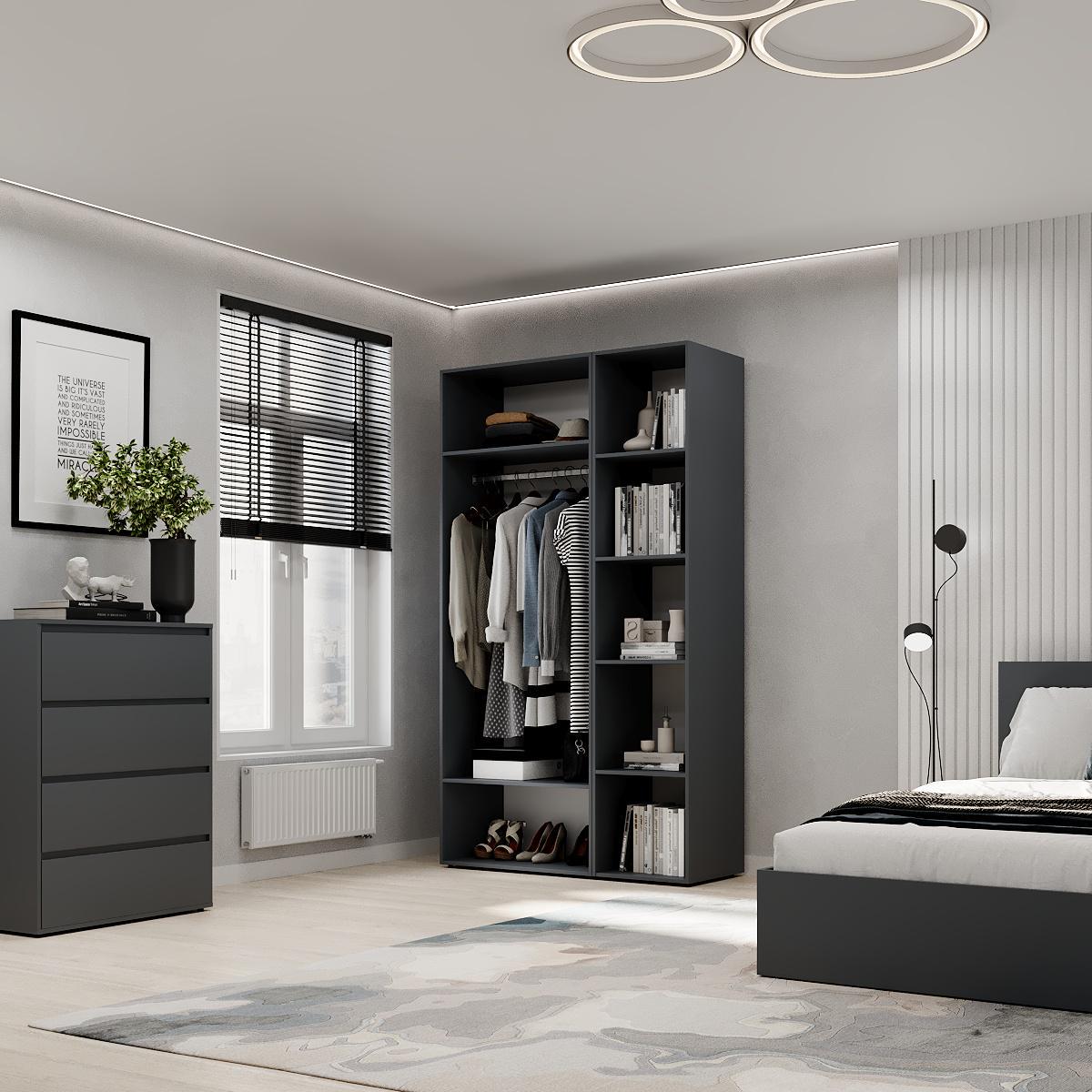 Шкаф распашной комбинированный ART IN HEAD №11 Light 1200x500x2200 мм Графит серый (GALTK0117000000) - фото 4