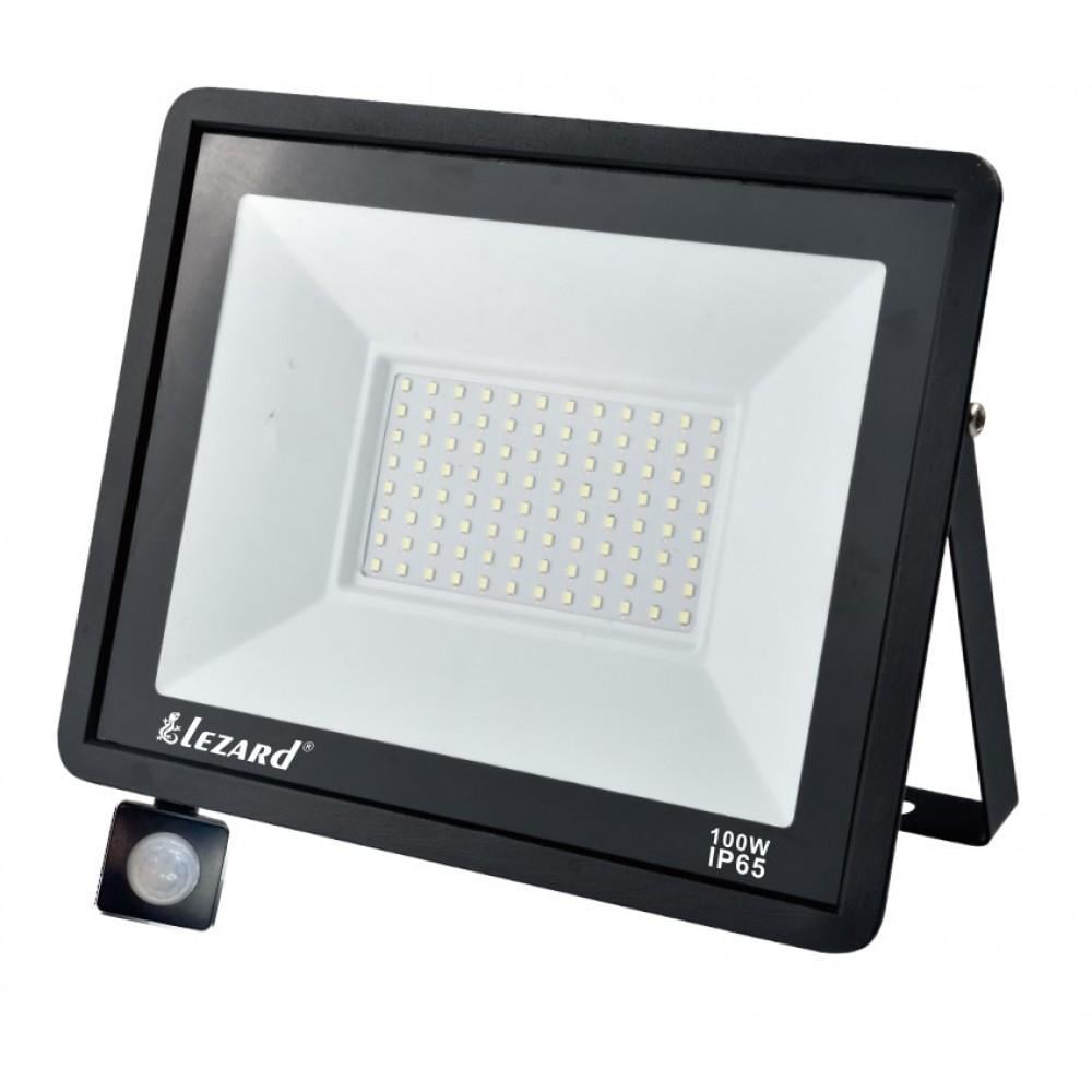 LED-прожектор Lezard з датчиком руху алюмінієвий корпус IP65 6500K 8000 Lm 100 Вт (PAL65100SN) LED-прожектор Lezard з датчиком руху алюмінієвий корпус IP65 6500K 8000 Lm 100 Вт (PAL65100SN)