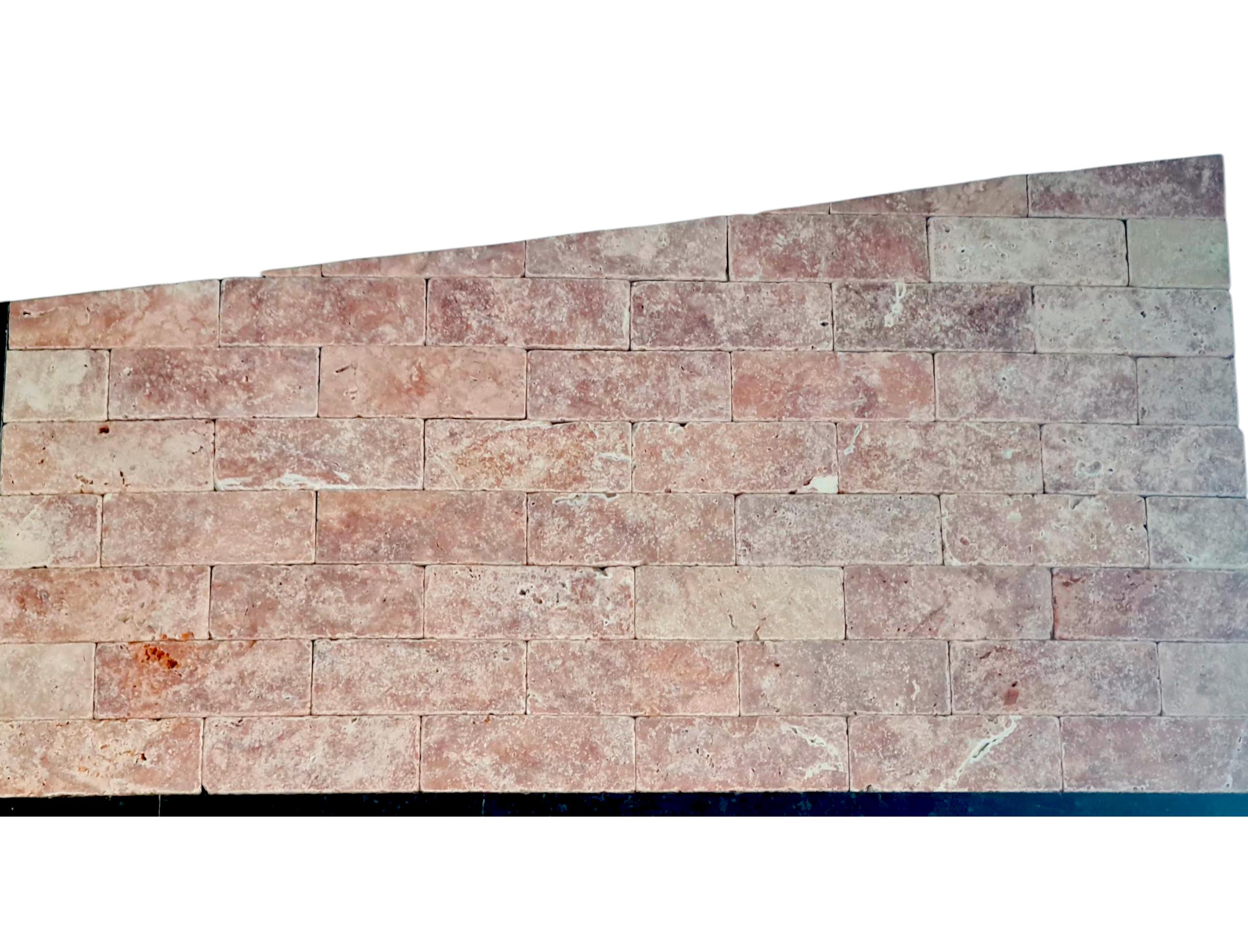 Плитка травертин STONELAK TUSCAN WINE Tumbled/Антік 7,5х20,3 см 0,5 кв. м Red (999800) - фото 4