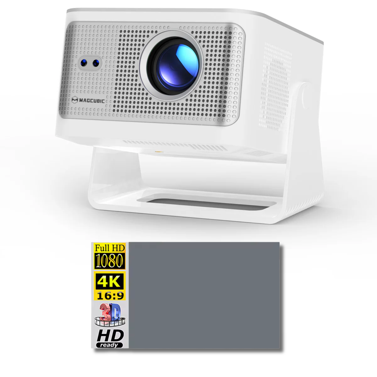 Проектор Magcubic HY350 MAX в комплекте с экраном 100" 900 ANSI разрешение 1080P с входом 8K (2831016804)