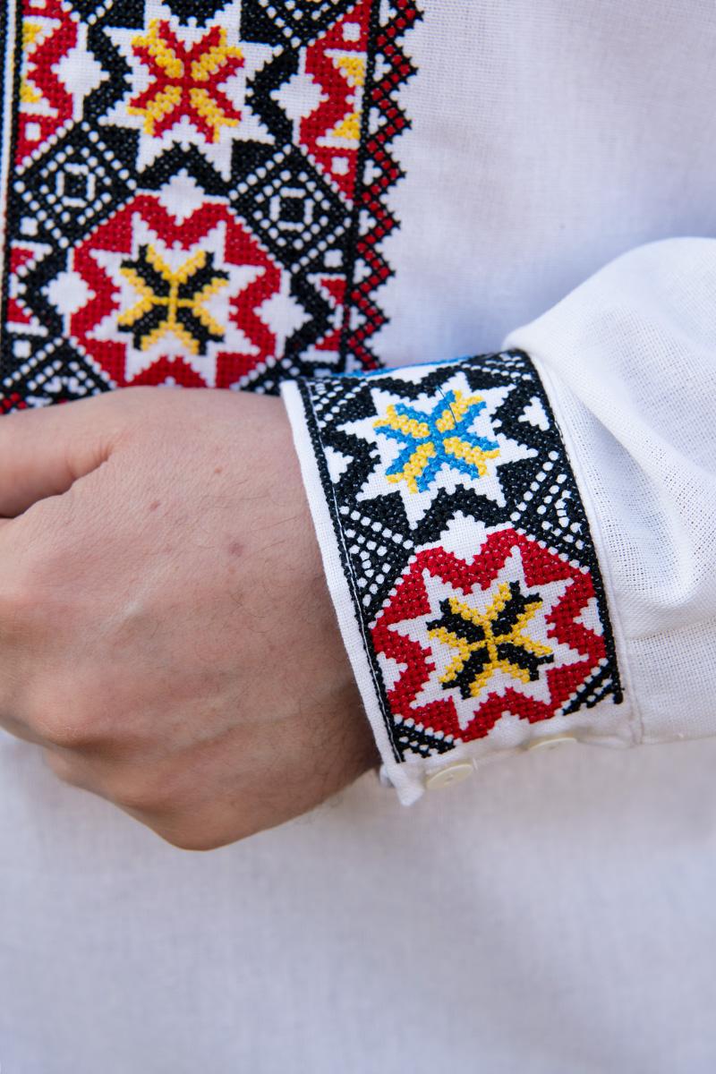 Вышивка из льна с длинным рукавом XL Белый (2106417876) - фото 3