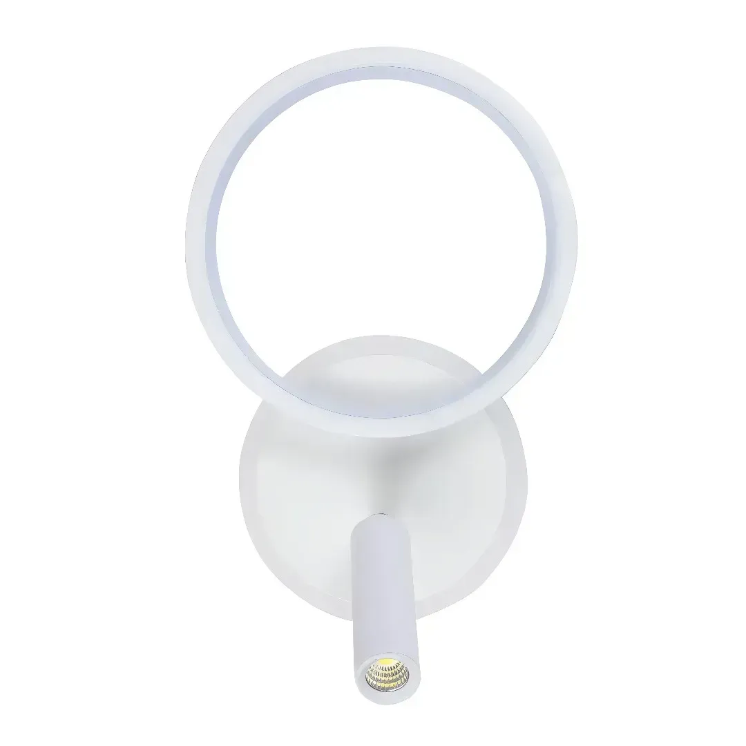 Бра світлодіодне настінне Valeso з кільцевим розсіювачем і спотом 3000/6500K IP20 G H24 WT 44W Білий (28689613)