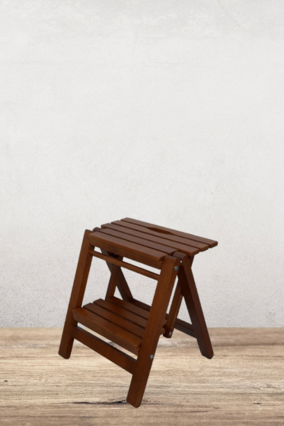 Табурет-лестница Евродом 2в1 из натурального дерева Карамель - фото 2