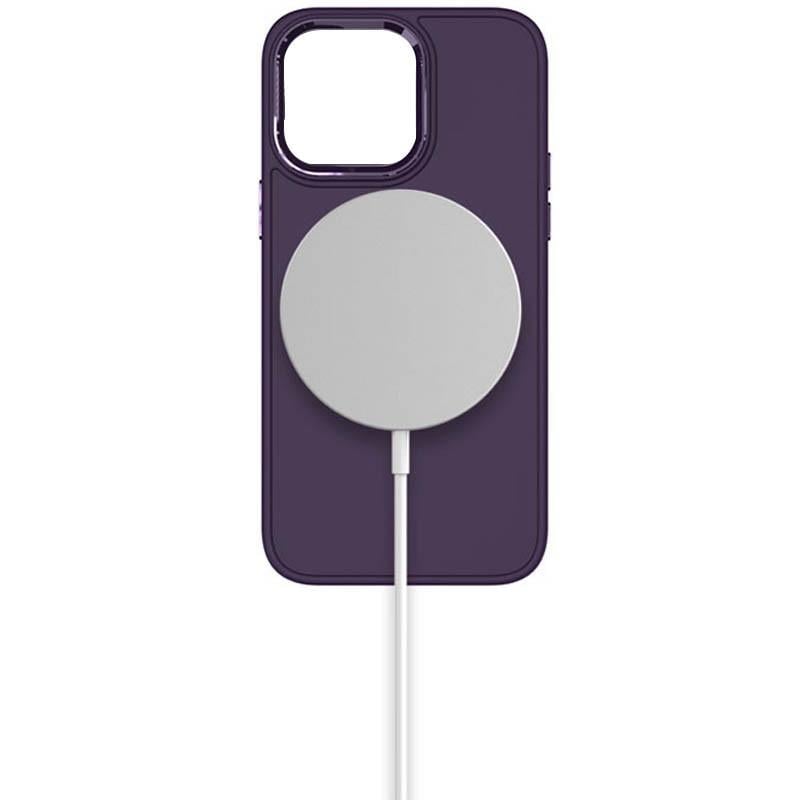 Протиударний TPU Чохол Bonbon Metal Style with MagSafe для Apple iPhone 15 (6.1") Фіолетовий / Dark Purple - фото 3