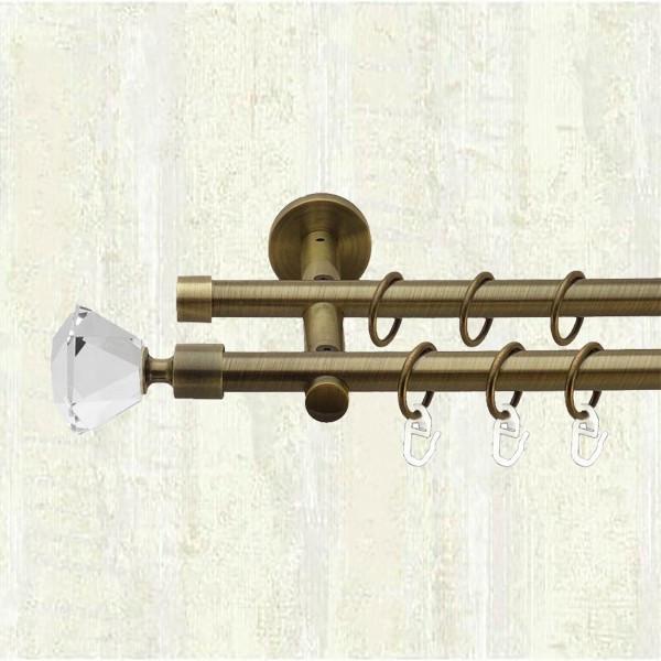 Карниз для штор Orvit Спектралия двухрядный 16/16 мм цилиндр 240 см Антик (000-6487)