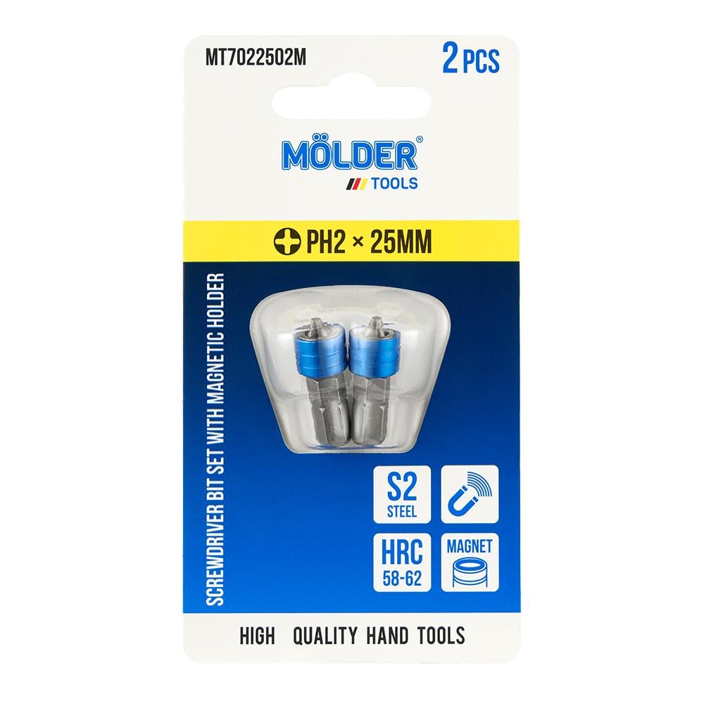 Набор бит Molder с магнитным держателем PH2x25мм 2 шт. (MT7022502M)