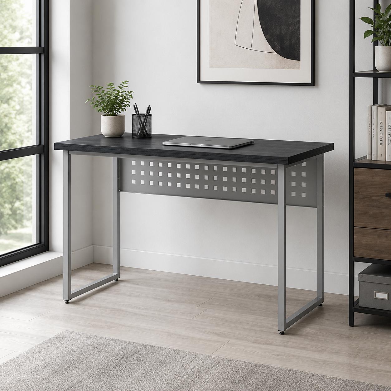 Стол письменный Ferrum-decor Майк металл/ДСП 32 мм 75x100x60 см Серый/Каштан Арвадонна (FRD-108266)
