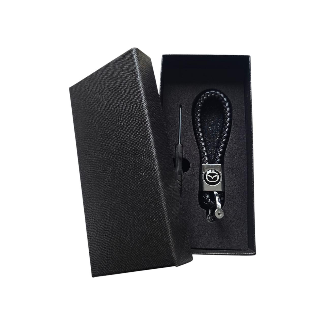 Брелок автомобильный с карабином Mazda кожаный (1385659252)