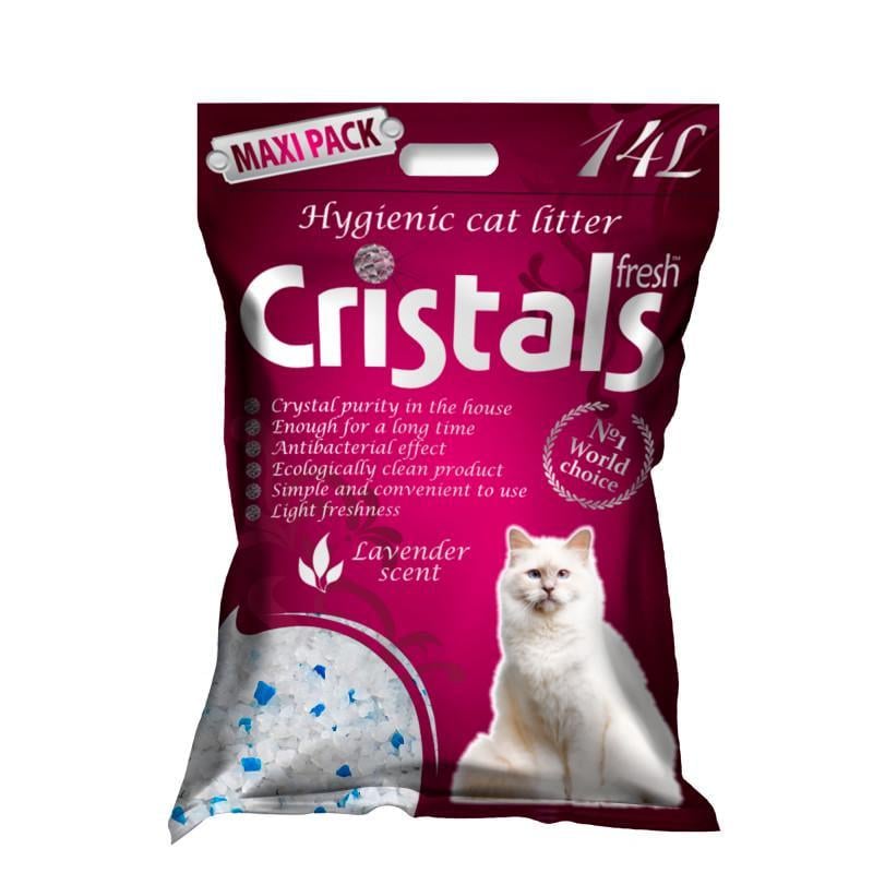 Наповнювач для лотків силікагелевий CRISTALS Fresh з лавандою 14 л (2816361615)