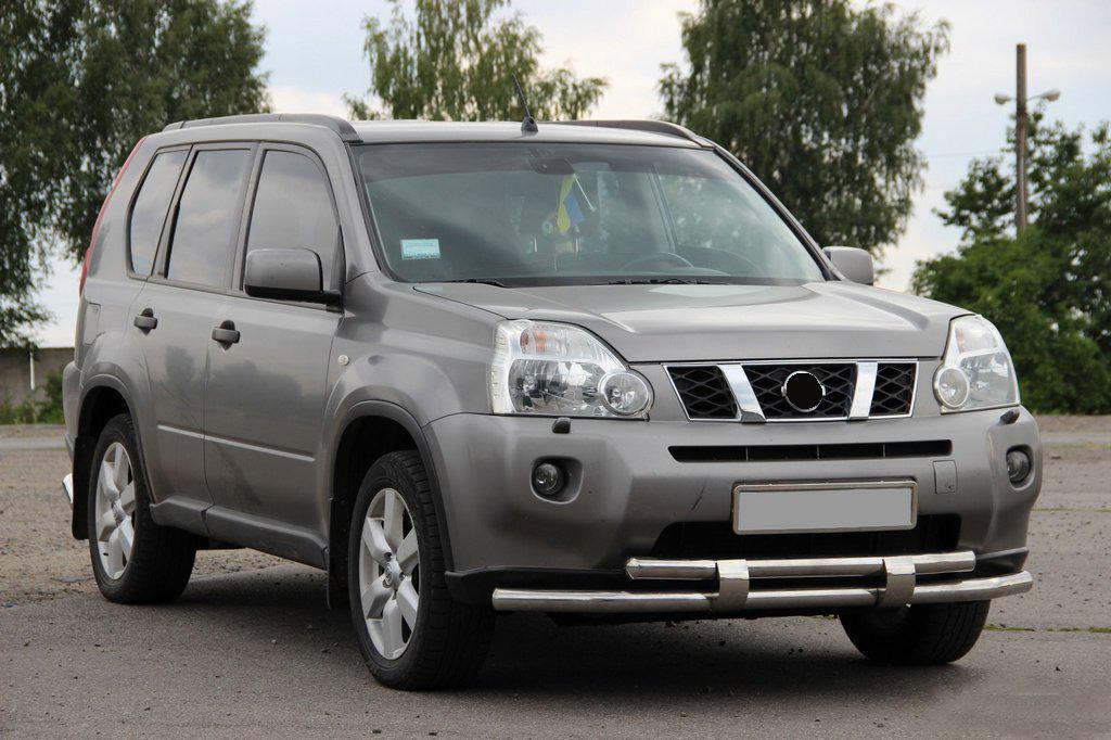 Передняя защита ST015/2 CAN для Nissan X-trail T31 2007-2014 гг. нержавеющая сталь Хром