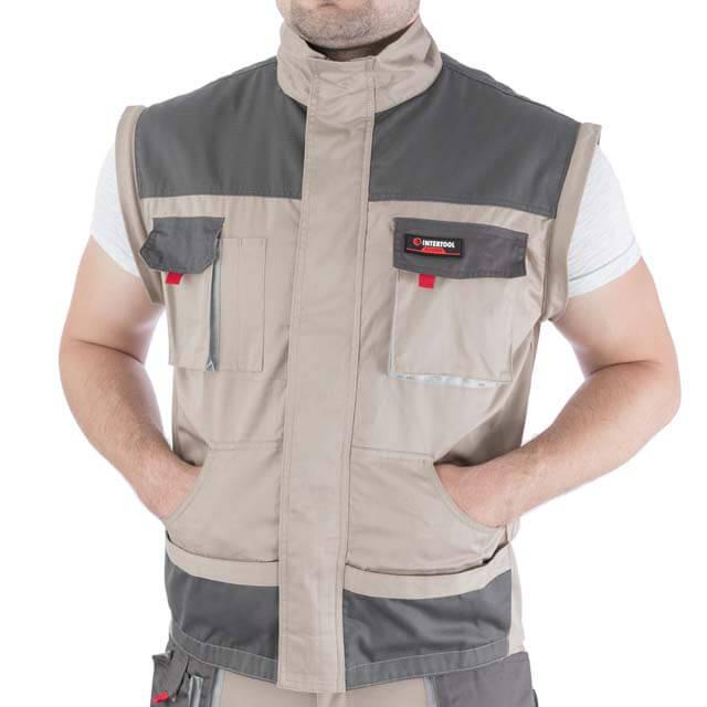 Куртка рабочая Intertool SP-3035 100 % хлопок плотность 180 г/м2 XXL 2в1 Gray/Black (129954) - фото 11