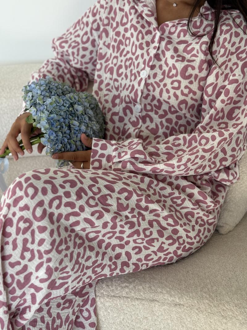 Піжама жіноча з мусліну Leo S Білий (MR26197770) - фото 3 Піжама жіноча з мусліну Leo S Білий (MR26197770) - фото 3