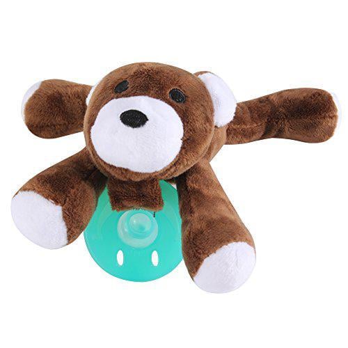 Соска-пустышка SUNROZ для младенцев с мягкой игрушкой-держателем Медвежонок (SUN1263)