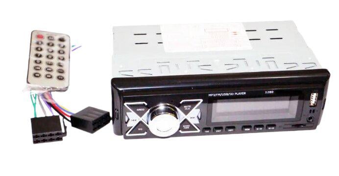 Автомагнитола 1DIN 1280 ISO MP3/FM/USB/microSD карта Черный (MP3 1085_437)