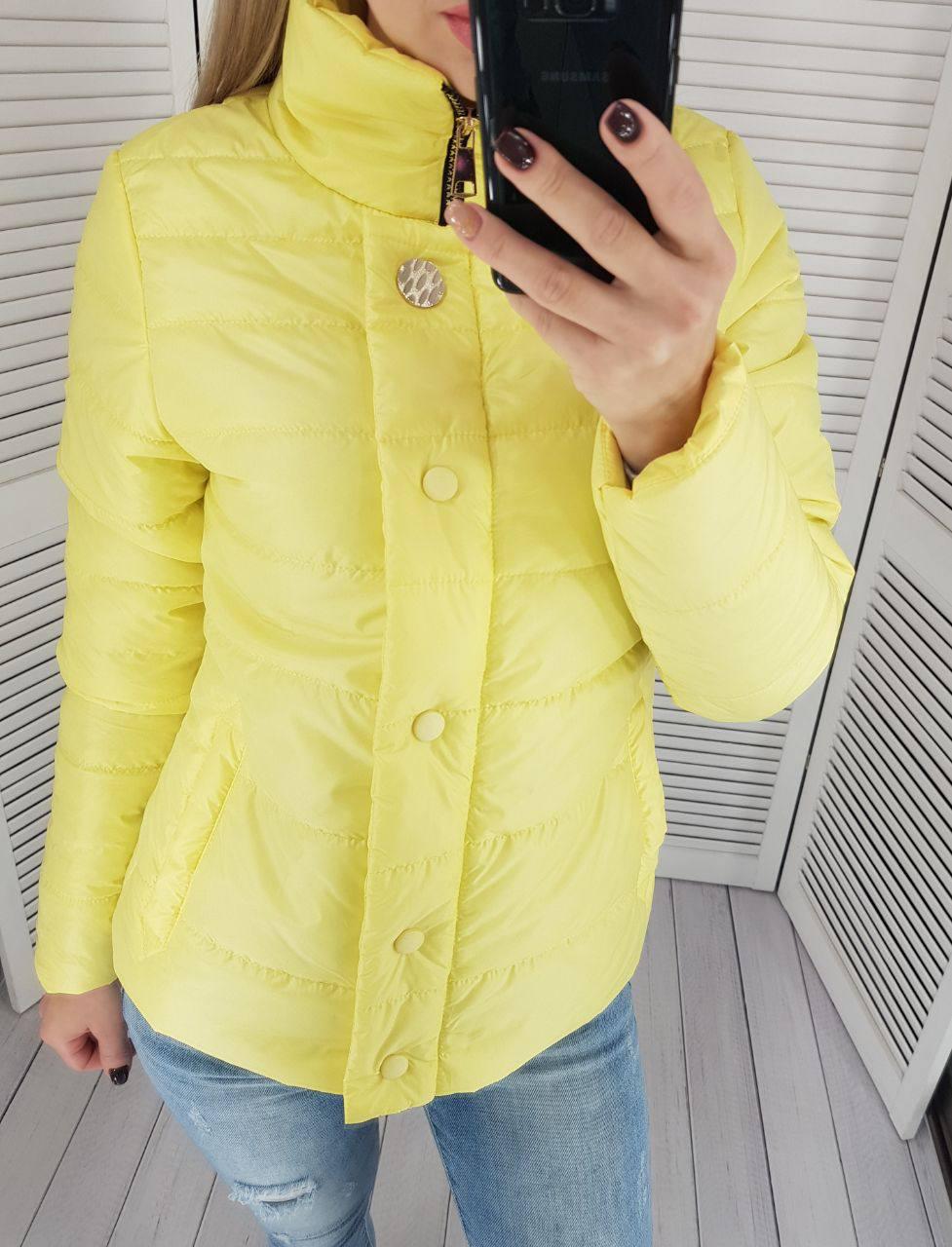 Куртка демисезонная Khan короткая приталенная р. 44 Желтый (Kh211) - фото 2 Куртка демисезонная Khan короткая приталенная р. 44 Желтый (Kh211) - фото 2