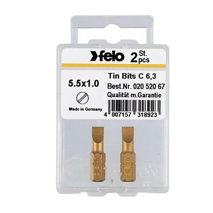 Біта Felo 5,5х1,0х25 мм TIN 1/4" С 6,3 Вox 2 шт. 02052067 (14166)