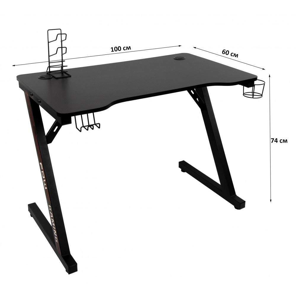 Стіл геймерський Bonro метал МДФ Чорний (B-230az351) - фото 10