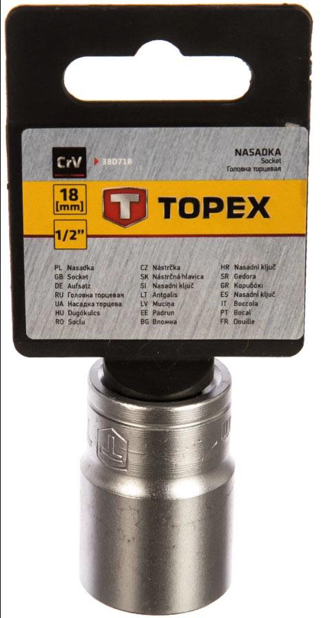 Головка накидная Topex 38D718 6-гранная 1/2" 18 мм (22013) - фото 2