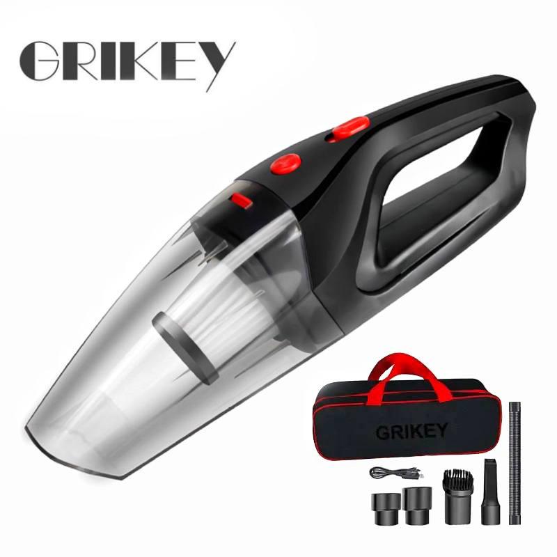 Автопылесос портативный GRIKEY 7W 8 кПа 120W для сухой/влажной уборки с 2 насадками Черный (GK600) - фото 2