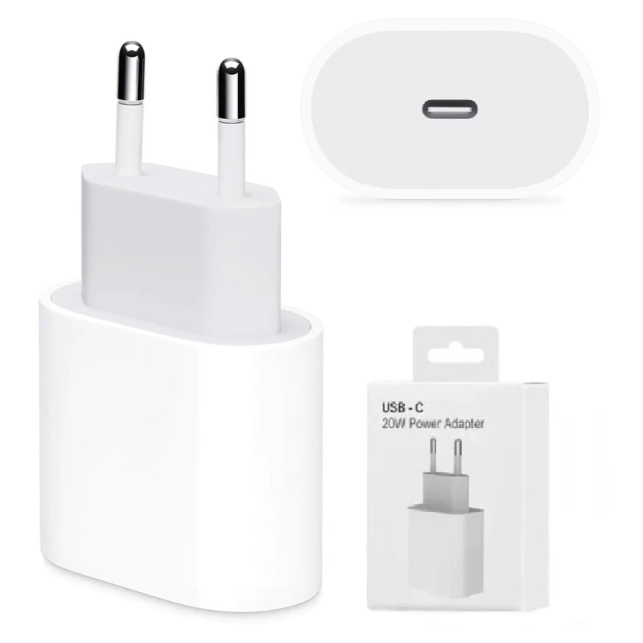 Зарядка для iPhone OEM USB-C 20 W и кабель USB-C to Lightning/шнур совместим с iPhone/iPad Белый