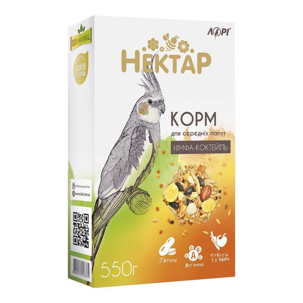 Корм для середніх папуг Лорі Нектар Німфа 550 г (842)