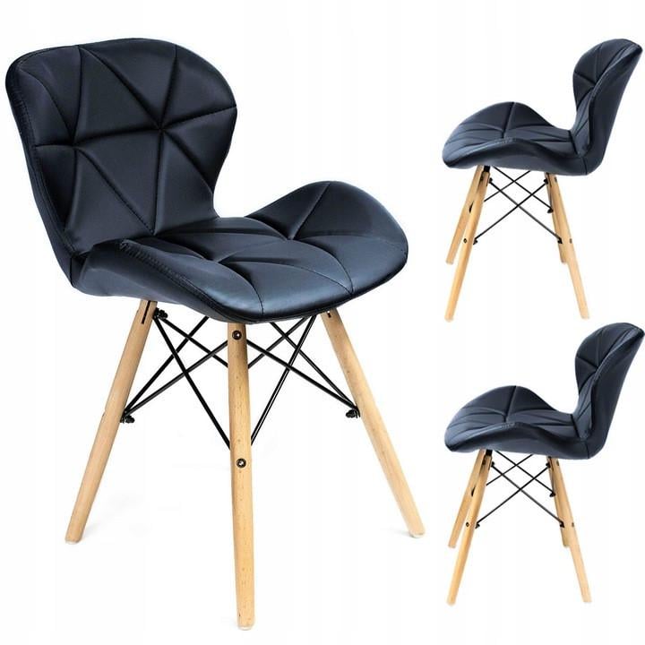 Крісло JUMI Scandinavian Design еко-шкіра Black - фото 3