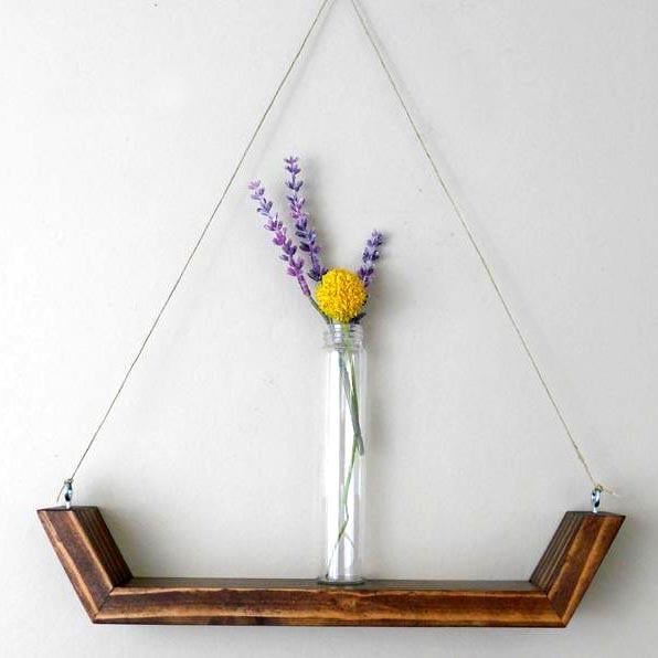 Полиця настінна для квітів з дерева Редонда Мокко (ЦВС-004610)