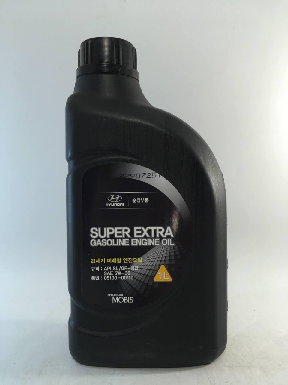 Моторное масло Hyundai Mobis Super Extra Gasoline SL GF-3 5W-30 1 л (0510000110)