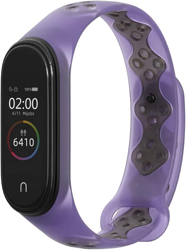 Ремешок для смарт-браслетов MiJobs Sport для Xiaomi Mi Band 4/3 Фиолетовый/Черный (1476P)