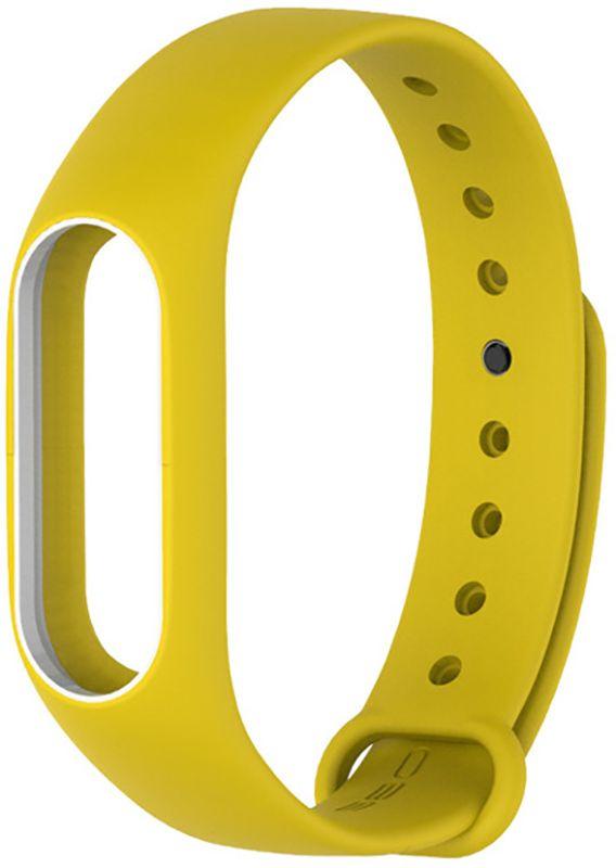 Ремешок UWatch Double Color Replacement Silicone Band Line For Xiaomi Mi Band Line 2 Yellow/White - фото 1