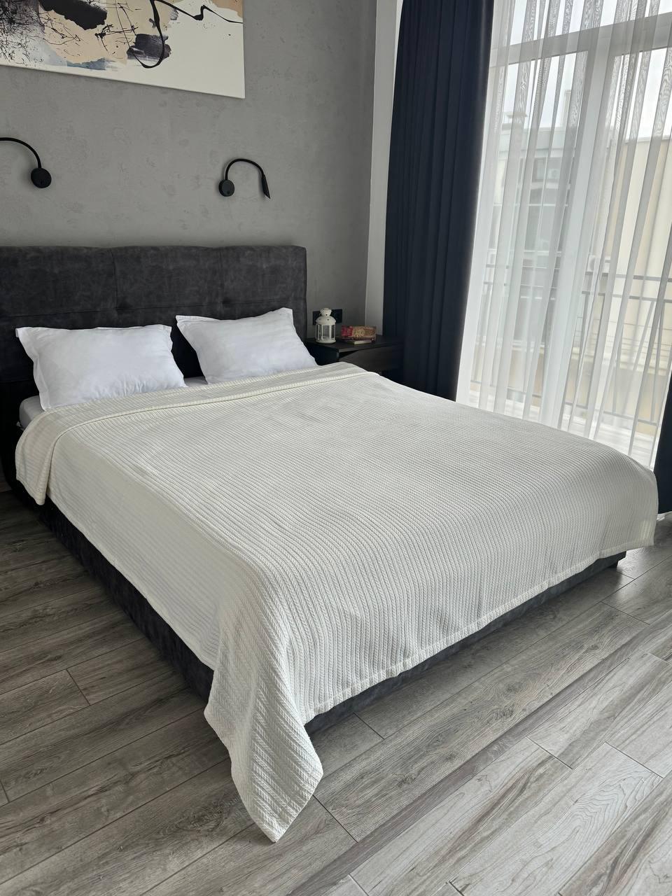 Плед-покривало Косичка котон 220х230 см Молочний (20833-2) - фото 5