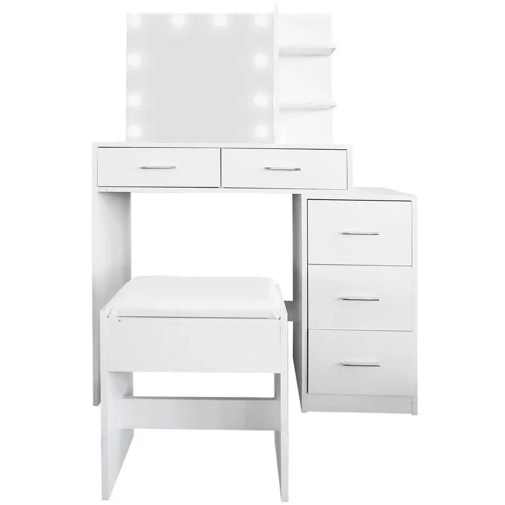 Туалетный столик и табурет AVKO ADT17 с подсветкой White (45555017_12kT) - фото 1 Туалетный столик и табурет AVKO ADT17 с подсветкой White (45555017_12kT) - фото 1